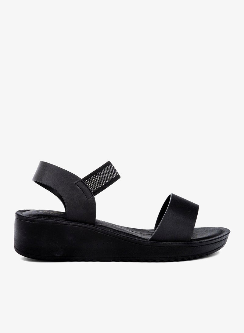 باتا صندل إسفين بحزام مرن مزخرف - Image 1