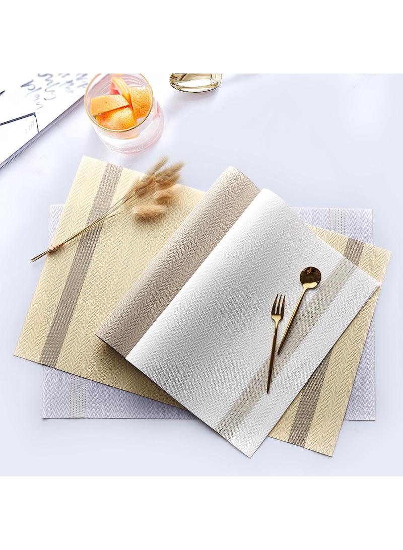 4pcs PVC waterproof and oil resistant table mat, hotel restaurant anti slip dining mat - Image 1