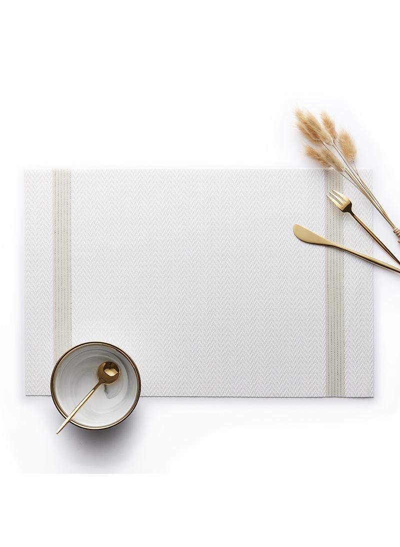 4pcs PVC waterproof and oil resistant table mat, hotel restaurant anti slip dining mat - Image 3