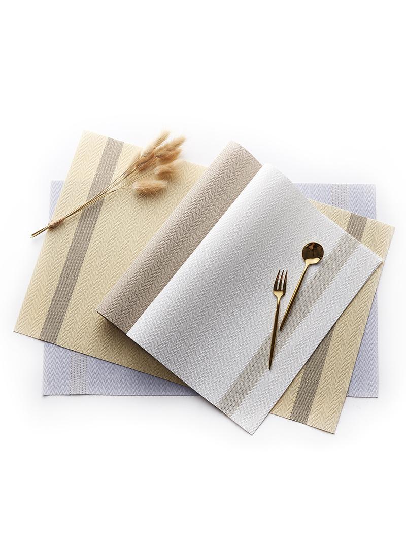 4pcs PVC waterproof and oil resistant table mat, hotel restaurant anti slip dining mat - Image 2