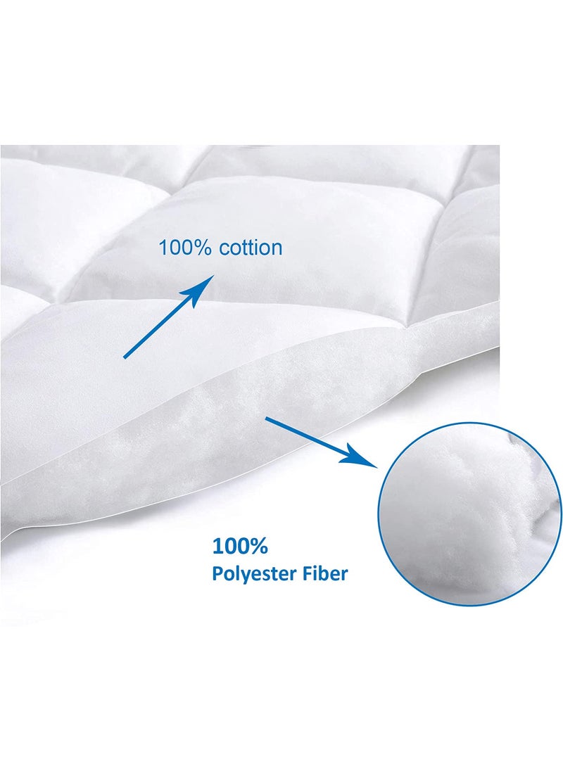 NEXTGO NEXTGO Pillow Protector Hypoallergenic Cotton Soft Quilted Pillows Cover White Pack of 2  - Image 2
