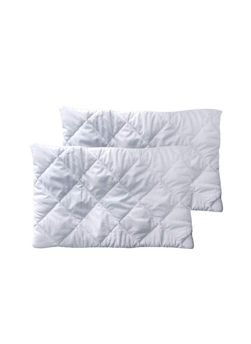NEXTGO NEXTGO Pillow Protector Hypoallergenic Cotton Soft Quilted Pillows Cover White Pack of 2  - Image 4