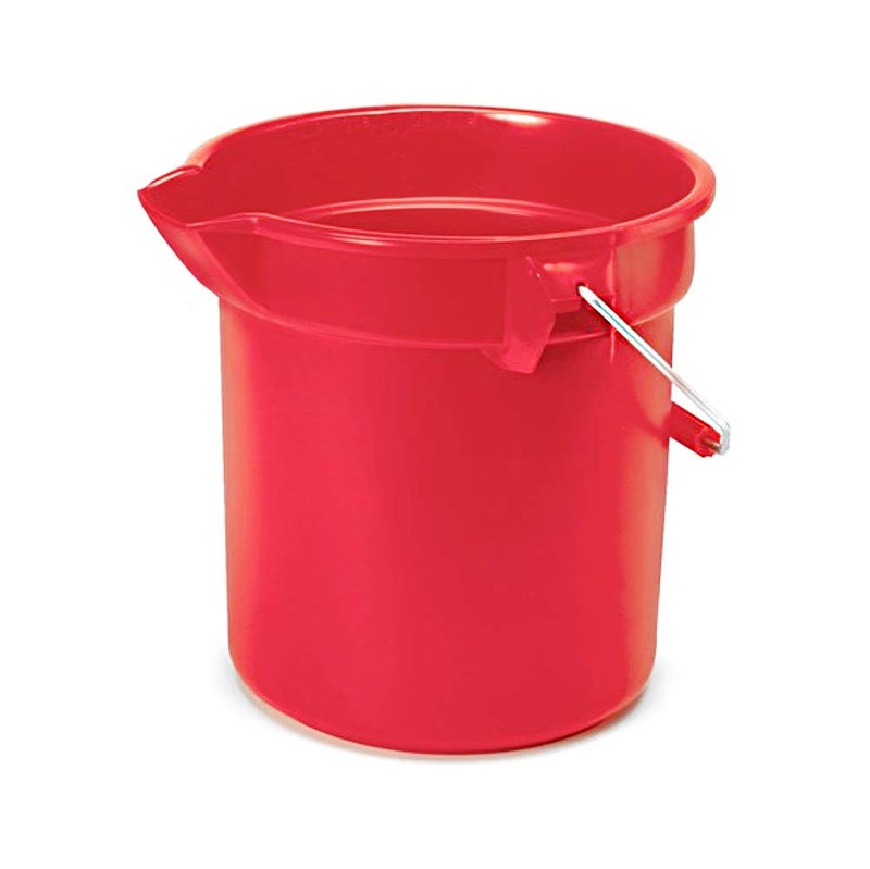 Rubbermaid Commercial Products Brute Heavy-Duty Round Bucket 10-Quart Red Corrosive-Resistant Pail with Handle for Cleaning/Material Transport 1 count - Image 3