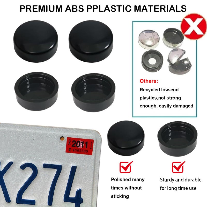 Wanheart Gray Framed Bubble License Plate Cover Set â€“ 2-Pack Curved ABS Shield for 12Ã—6 US Plates, Scratch & Weather Resistant Protection with Screws & Caps, Front & Rear Car Accessories (Gray) - Image 5