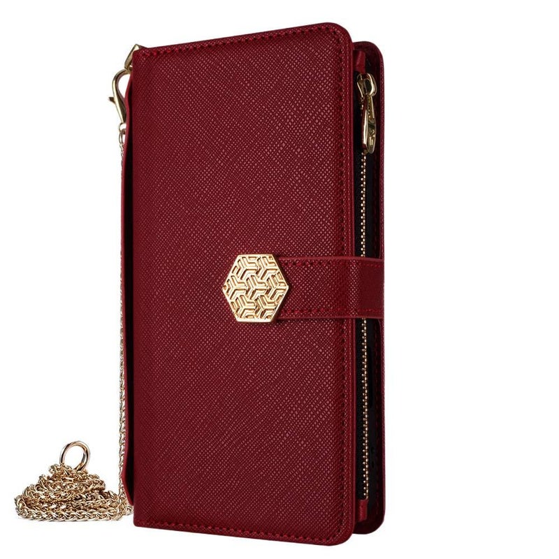 TPU MagSafe Case for Samsung Galaxy S24 with Card Holder and Drop Protection plus Shockproof plus Strong Magnetic in Red - Image 1