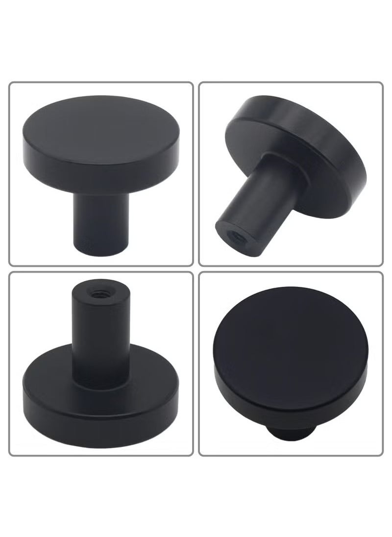 Generic 6 Pack Black Cabinet Knobs, Black Aluminum Alloy Dresser Knobs Drawer Pulls and Knobs Furniture Hardware Modern Round Knobs Black Knobs Kitchen Cabinet Door Knob for Drawer, Cupboard, Wardrobe and Furniture Decoration  - Image 3
