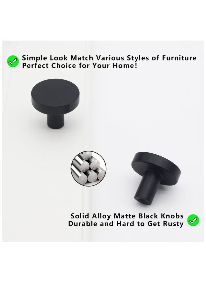 Generic 6 Pack Black Cabinet Knobs, Black Aluminum Alloy Dresser Knobs Drawer Pulls and Knobs Furniture Hardware Modern Round Knobs Black Knobs Kitchen Cabinet Door Knob for Drawer, Cupboard, Wardrobe and Furniture Decoration  - Image 5