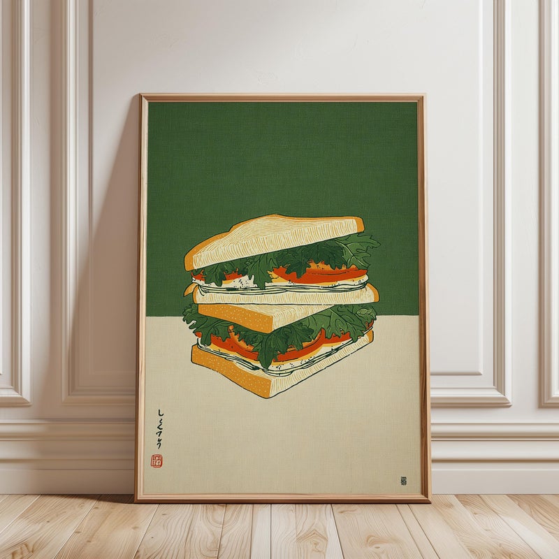 TNESSENTIAL Sandwich Stack Poster, Vintage Food Illustration Print - Image 2