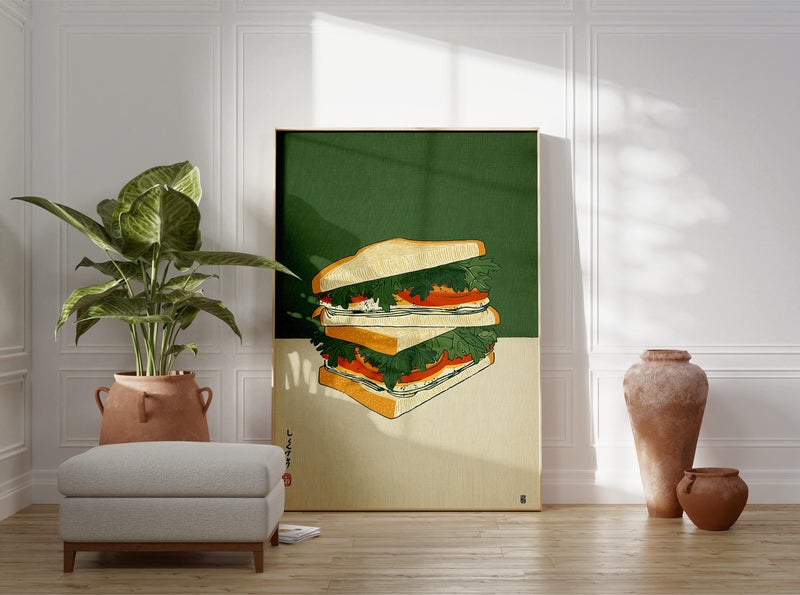 TNESSENTIAL Sandwich Stack Poster, Vintage Food Illustration Print - Image 4