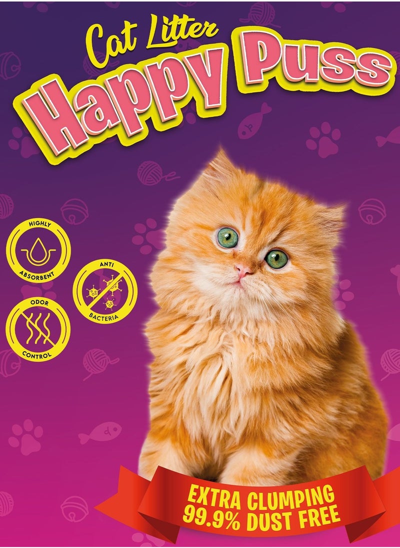 HAPPY PUSS - Happy Puss Extra Clumping Perfumed Bentonite Cat Litter 20L - Black Coffee Scent - Image 1