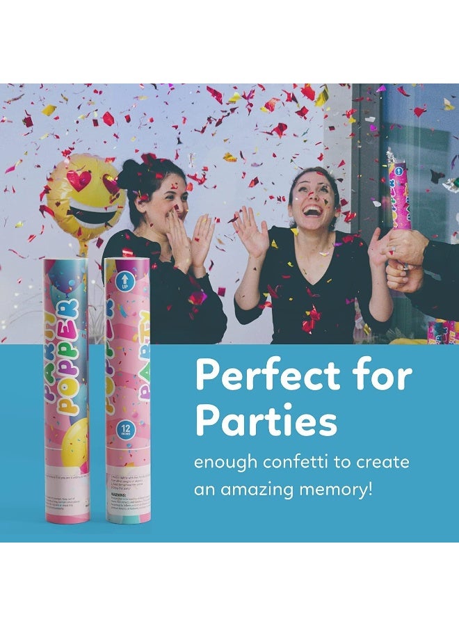 Biella 2Pcs Multicolor Party Poppers - Confetti Twist And Shoot For Weddings, New Year'S Eve, Graduation, Birthdays And More Party Supplies (15Inch, Pack Of 2) - Image 4