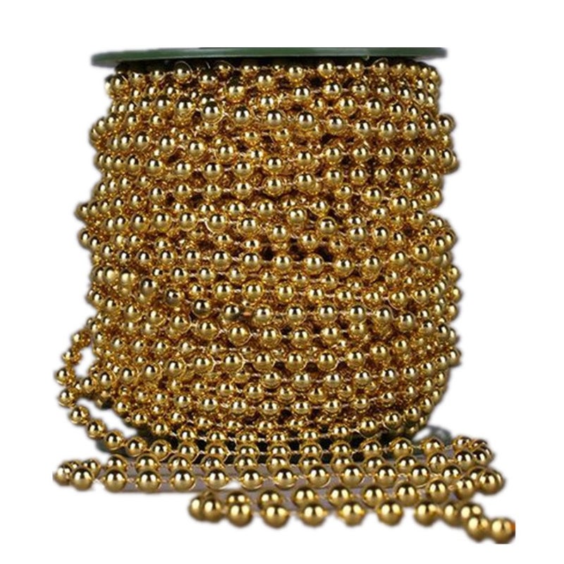 Ltvystore 82Feet25Meter Roll Gold Pearl String Party Garland Wedding Centerpieces Bridal Bouquet Crafts Decoration