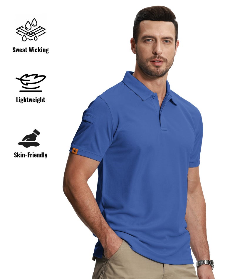 SCODI 5 Pack Mens Polo Shirts Short Sleeve Athletic Golf Polo Shirt for Men Casual Collared Summer Multipack T-Shirts XL Khaki Grey Black Blue Green - Image 2