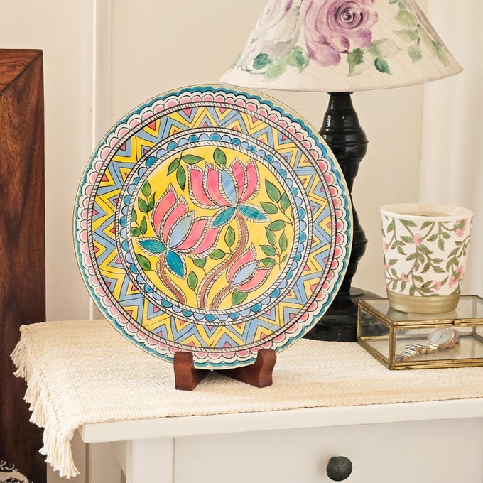 LOTUS SINGLE WALL PLATE 11 INCH WITH STAND WALL ARTS FOR HOME DECORATION LIVING ROOM BEDROOM OFFICE DECOR AESTHETIC ROOM DECOR ITEMS WALL HANGING SHOW PIECES
