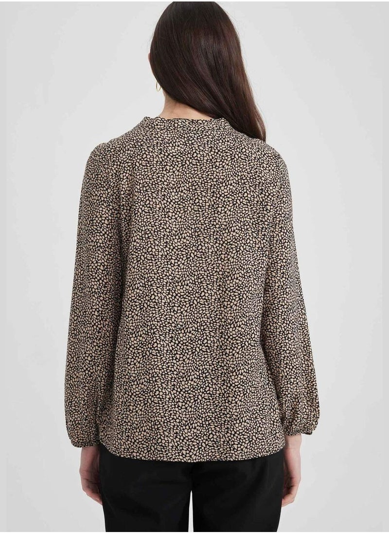 DeFacto - Woman C Neck Woven Long Sleeve Blouse - Image 1