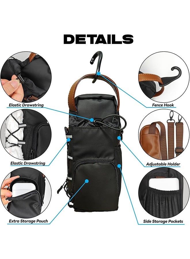 MVAQKLM  Magnetic Water Bottle Holder for Gym,Gym Bottle Carrier Bag with Phone Pockets & Handle Shoulder Strap Gym Accessories for Men Women, Gym Gifts for Women and Men - Image 5