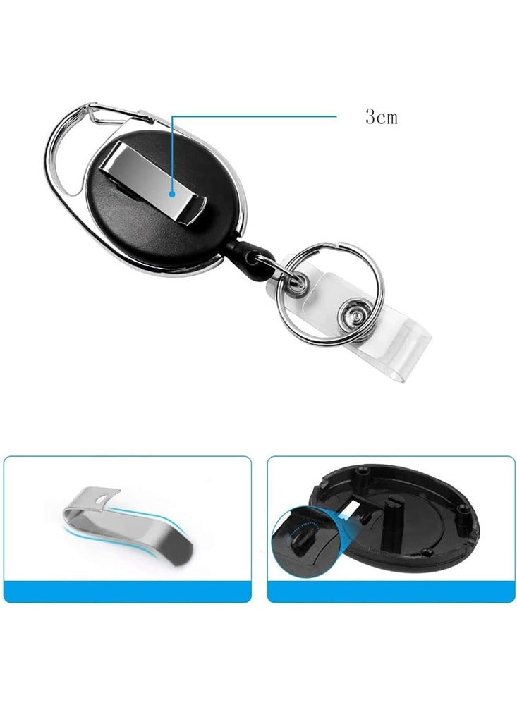 JOYBOS حامل شارة الهوية من الجلد، حامل شارة الهوية من الجلد الصناعي أفقي مع نافذة شفافة واحدة وفتحة واحدة لبطاقة الائتمان وحبل رقبة قابل للفصل (رأسي، أسود) - Image 4