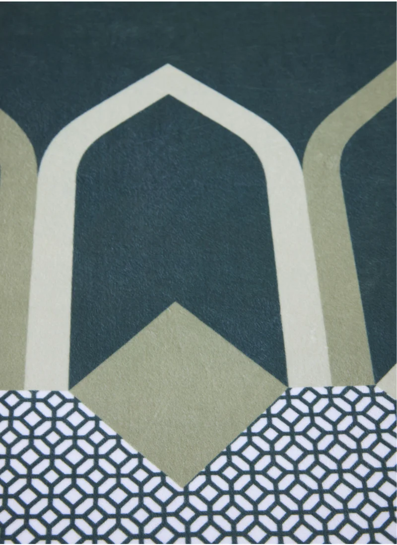 Sabr Luxury Padded Prayer Mat with Memory Foam - Abu Dhabi-Inspired Design, Suede-Like Finish, Comfortable Green Salah Mat (120x60 cm)
