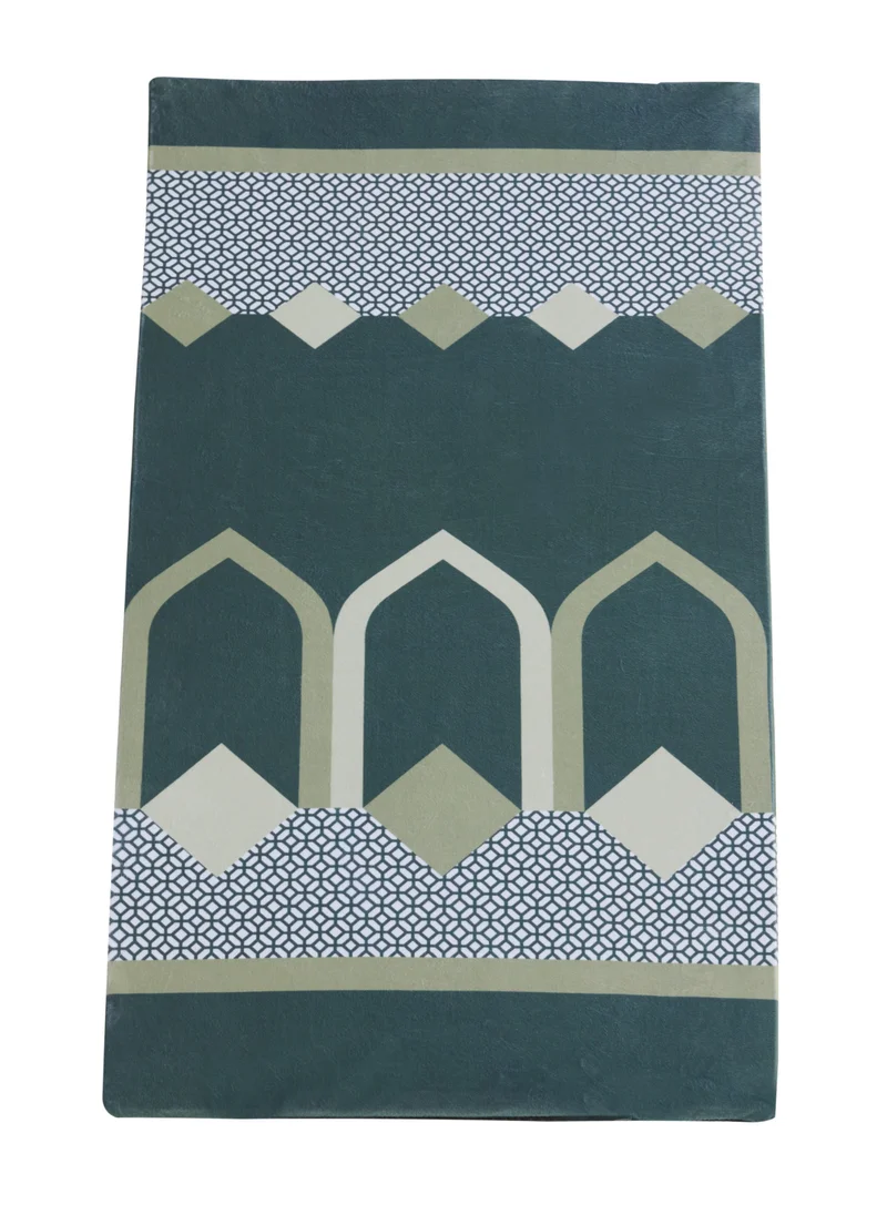 Sabr Luxury Padded Prayer Mat with Memory Foam - Abu Dhabi-Inspired Design, Suede-Like Finish, Comfortable Green Salah Mat (120x60 cm)