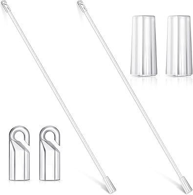 Yookeer Yookeer 12 Inches 2 Pieces Blind Wand Vertical Blinds Replacement Parts Blind Rod with Hook and Grip Clear Plastic  - Image 1