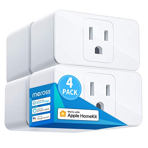 meross Smart Plug Mini, 15A & Reliable Wi-Fi, Support Apple HomeKit, Siri, Alexa, Echo, Google Assistant and Nest Hub, App Control, Timer, No Hub Needed, 2.4G WiFi Only, 4 Pack - Image 1