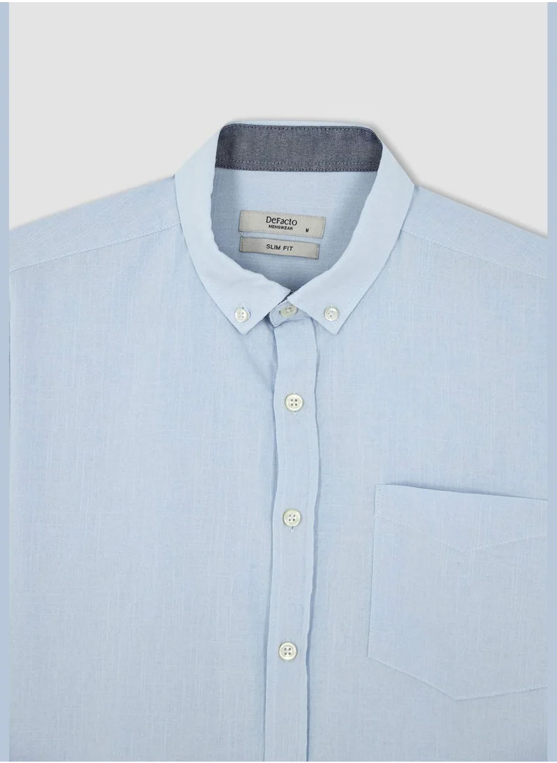 DeFacto Long Sleeve Slim Fit Polo Neck Shirt