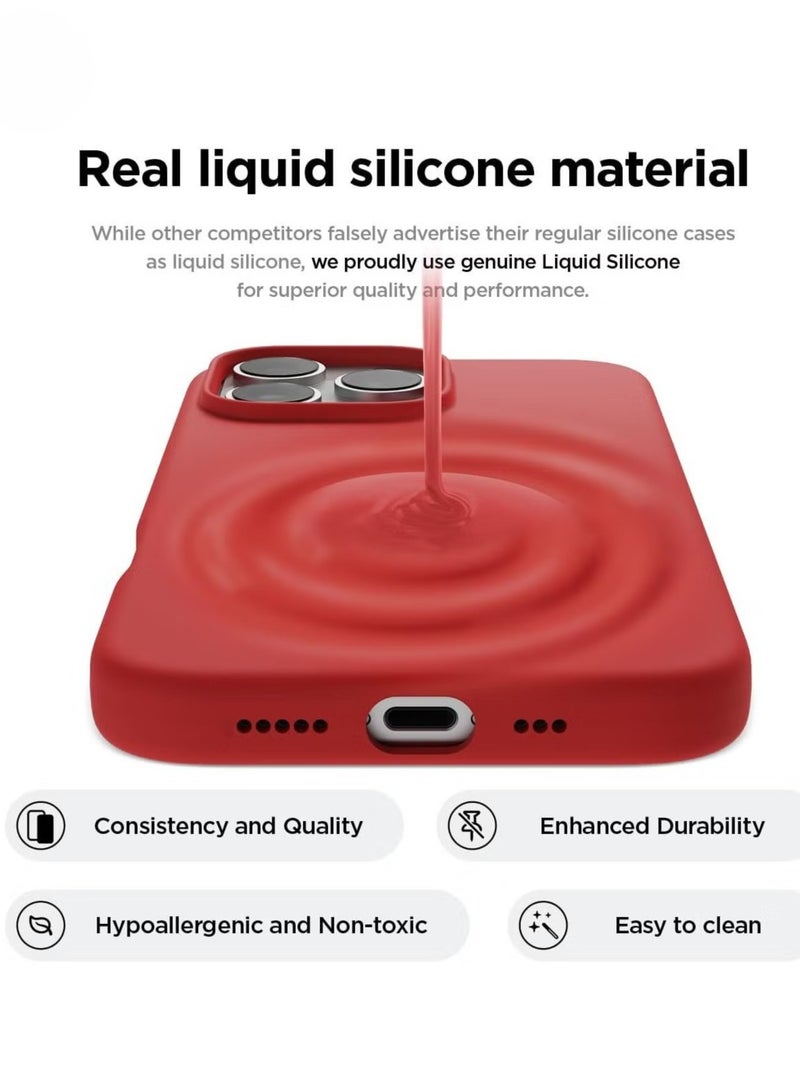 ELTRAZONE Red iPhone 16 Pro Case – Slim Shockproof Full Body Protection with Soft Microfiber Lining, Scratch-Resistant - Image 3