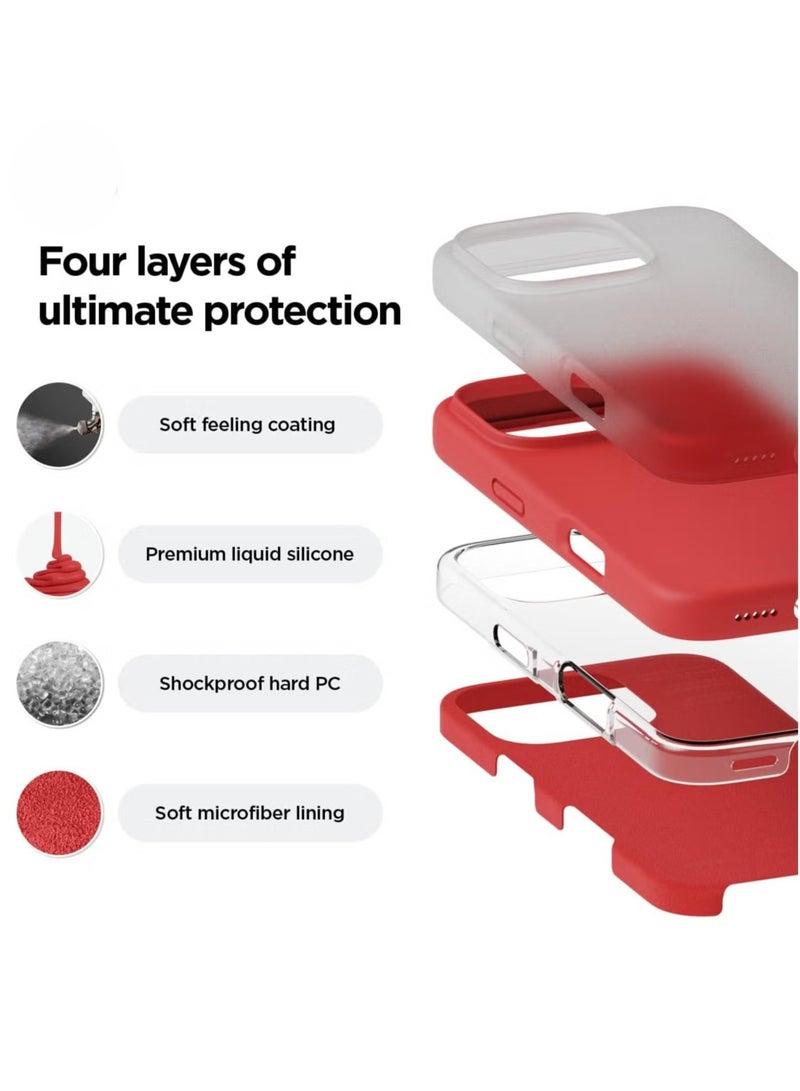ELTRAZONE Red iPhone 16 Pro Case – Slim Shockproof Full Body Protection with Soft Microfiber Lining, Scratch-Resistant - Image 4