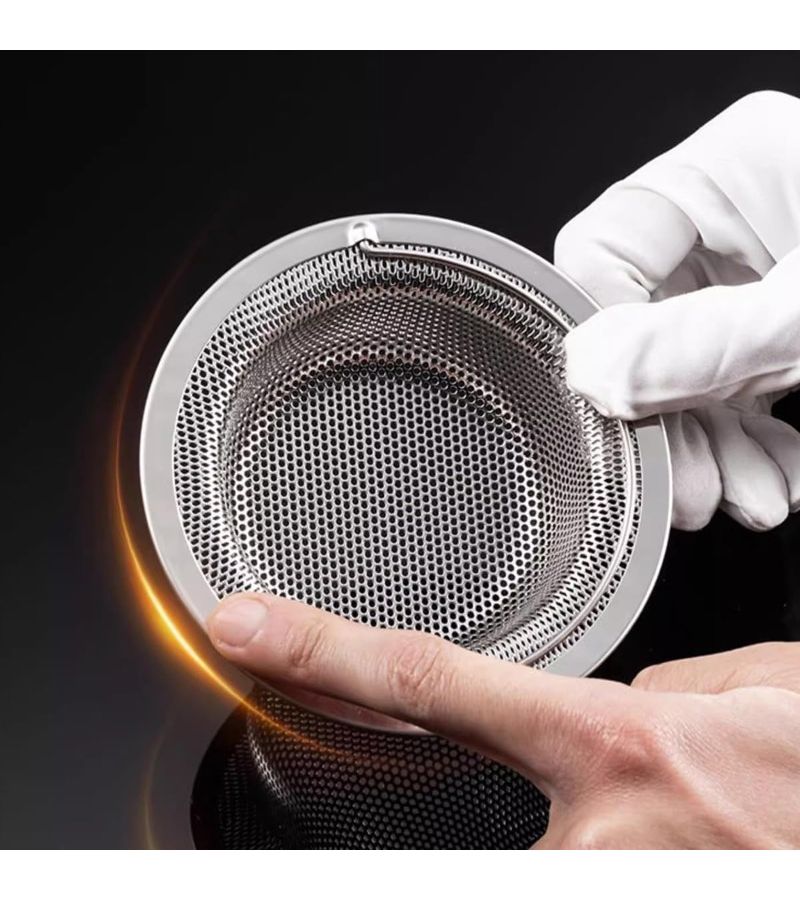 Newly Upgraded Stainless Steel Kitchen Sink Drain Filter Mesh Anti Clogging Drip Tray Adjustable For Various Calibers Rust Proof Durable Design Universal Floor Drain For Home Cleaning - Image 2