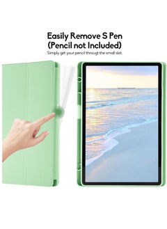 MIGOFAST Case for Samsung Galaxy Tab S10 Plus 12.4 Inch with S Pen Holder  Soft TPU Tri-Fold Stand Protective Tablet Cover  Support S Pen Charging  Auto Wake/Sleep See Green  - Image 2