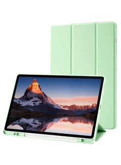 MIGOFAST Case for Samsung Galaxy Tab S10 Plus 12.4 Inch with S Pen Holder  Soft TPU Tri-Fold Stand Protective Tablet Cover  Support S Pen Charging  Auto Wake/Sleep See Green  - Image 1