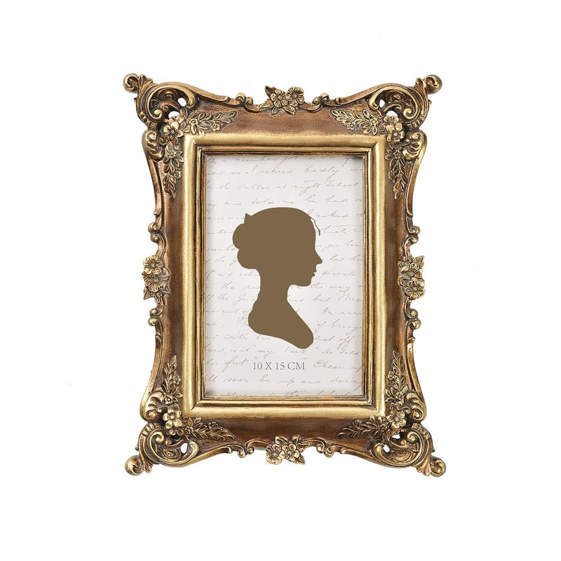 إطار صور عتيق مشمس 4x6 بوصة  إطارات صور فاخرة عتيقة مع واجهة زجاجية  عرض الصور  تعليق على الحائط  أفكار هدايا  برونزي ذهبي