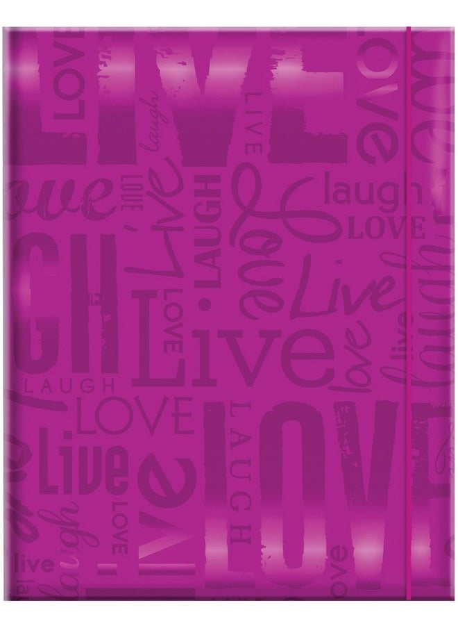 MCS Embossed Live Laugh Love 100 Pocket 4X6 Photo Album Bright Purple 