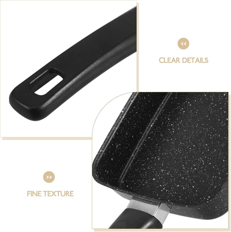 Japanese Rectangular Nonstick Skillet Pan Small Pancake and Egg Frying Pan Black Coating Detachable Handle Home Kitchen - Image 3