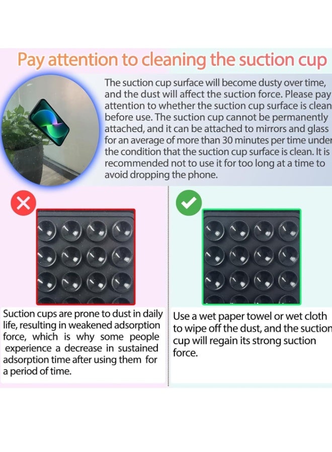 ILMR Suction Phone Case Mount, Silicon Adhesive Phone Accessory for iPhone and Android, Hands-Free Fidget Toy Mirror Shower Phone Holder, Tiktok Videos and Selfies (Black) - Image 5