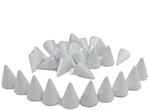 Gdeal 100Pcs Metal Bullet Rivet Stud Spikes,7x10mm Colored Metal Screw Back Rivet,Cone Bullet Spikes,DIY Leathercraft Findings (White) - Image 1