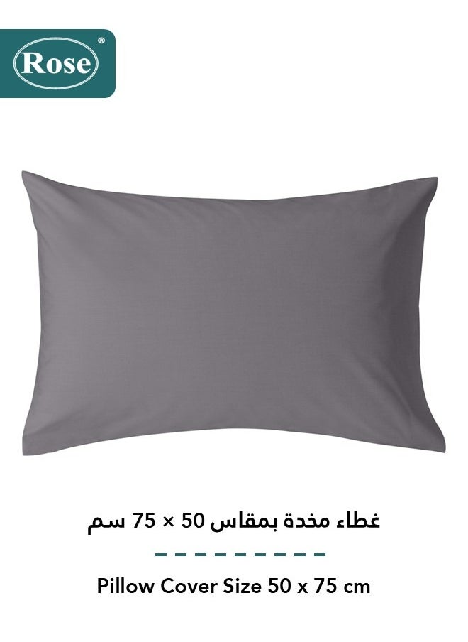 Rose - Rose Luxurious Plain Fitted Sheet with Deep Pockets and Pillow Case, Bed Sheet 2-Pieces Set, Soft & Cozy Microfiber Breathable and Cooling, Extra Twin Size 120x200+38 cm, Grey - Image 1