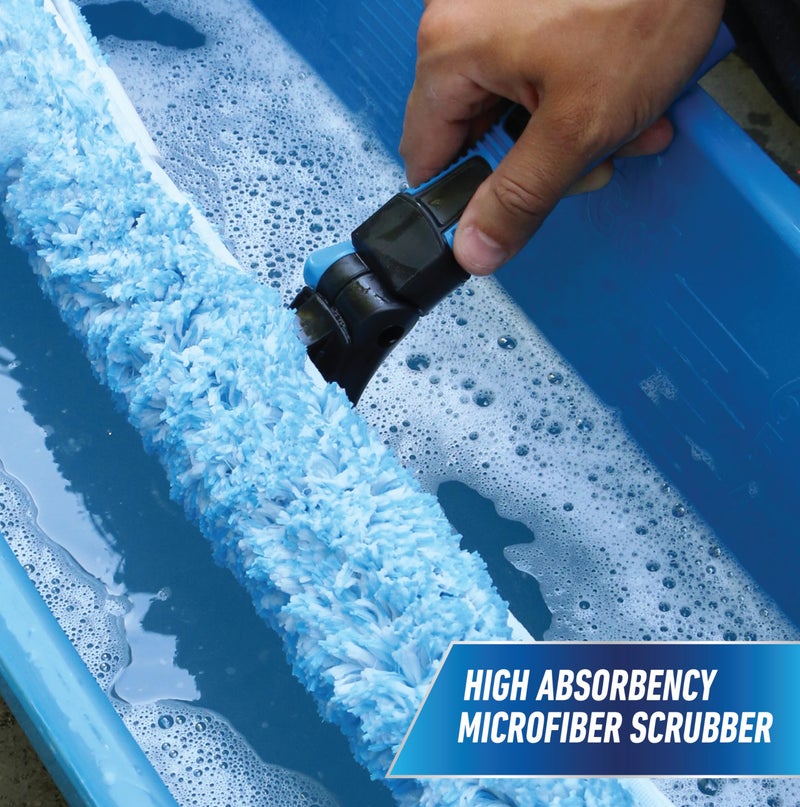 Unger Professional 18" Proflex 2-in-1 Squeegee & Scrubber - Window Cleaning Tool with Pivoting Head – Squeegee for High Access Window Washing, Commercial & Residential Use, Reusable Microfiber Sleeve - Image 3