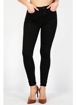ESPRIT Women Skinny Fit Solid Stretchable Pants, Black  - Image 1
