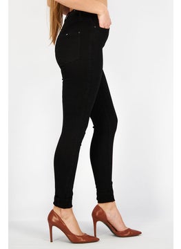 ESPRIT Women Skinny Fit Solid Stretchable Pants, Black  - Image 3