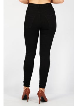 ESPRIT Women Skinny Fit Solid Stretchable Pants, Black  - Image 2