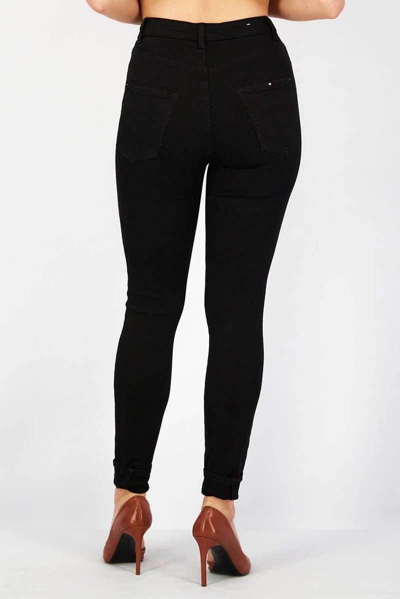 ESPRIT Women Skinny Fit Solid Stretchable Pants, Black - Image 2