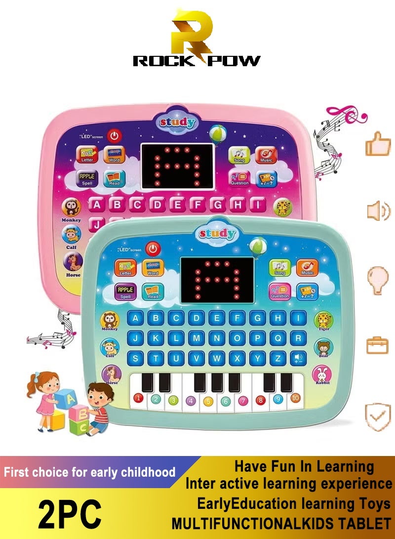 Assorted Color Kids Learning Tablet for Toddlers with LED Screen | Interactive Educational Toy Teaching Alphabet, Numbers, Words, Music & Math | Early Development Montessori Electronic Pad for Boys & Girls Age 3-6 | Smart Learning Tablet Gift for Kids - Image 1