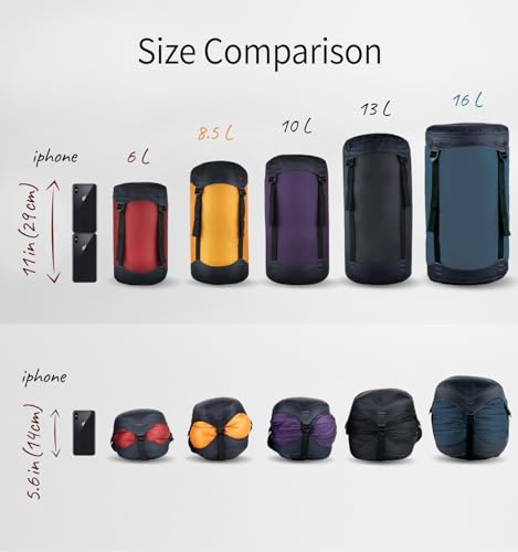 Litume Compression Stuff Sack, Water Resistant Lightweight Sleeping Bag Compression Sack with Drawstring Closure for Camping, Hiking, Backpacking, Traveling (Orange, 8.5L) - Image 3