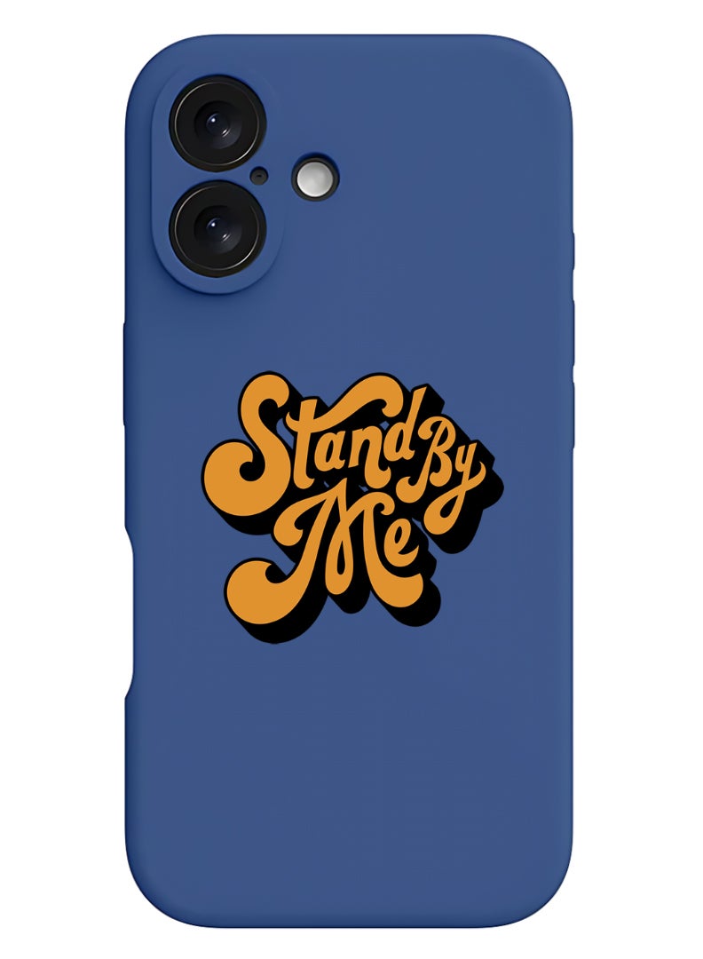 Theodor iPhone 16 Blue Protective Slim Fit Case Liquid Silicone Cover with Full Body Protection Anti-Scratch Shockproof Case For iPhone - Stand by me-01 - Image 1