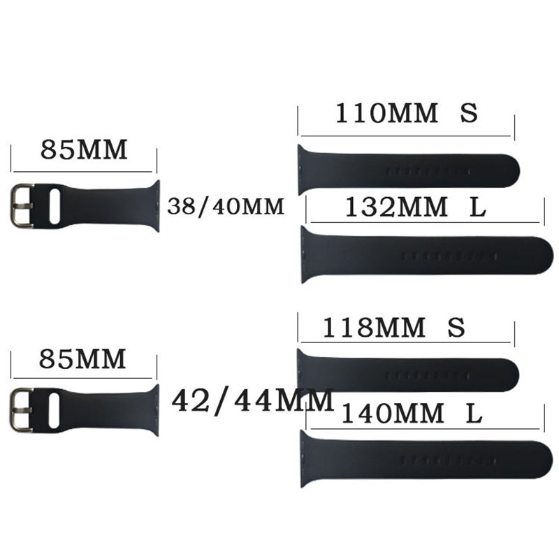 Silicone Watch Band, Size: L 132mm For Apple Watch Series 9&8&7 41mm / SE 3&SE 2&6&SE&5&4 40mm / 3&2&1 38mm(Red)