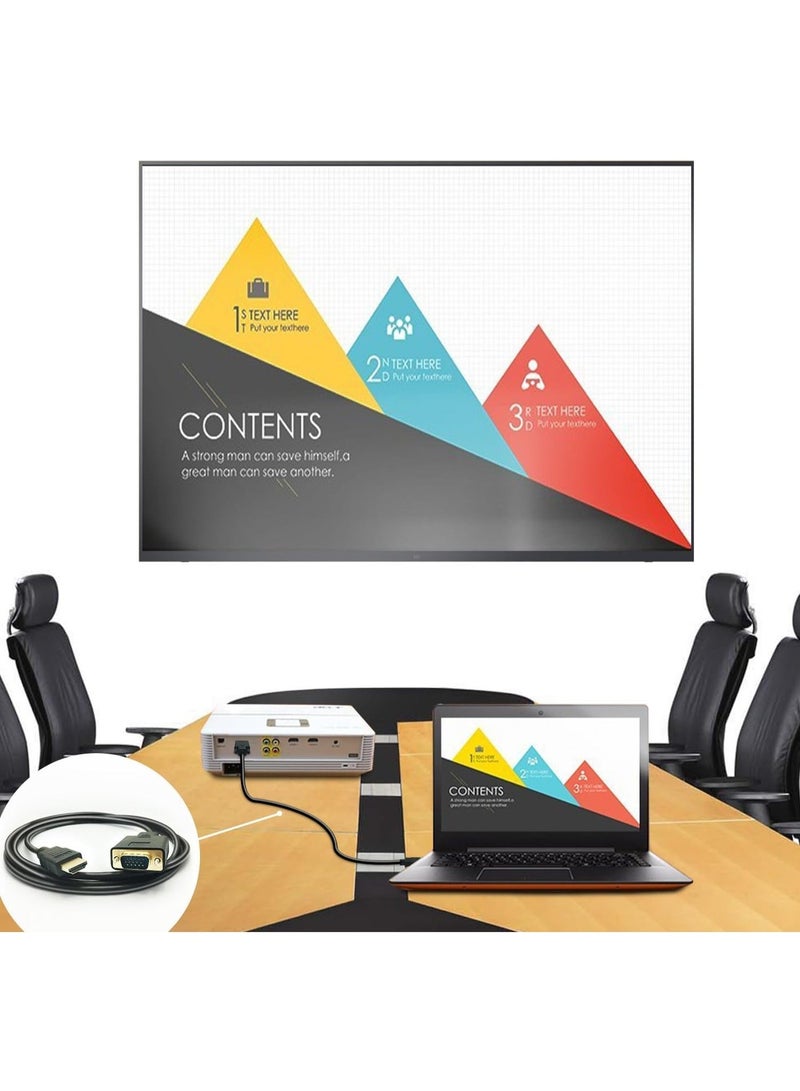 ​كابل كونف كابل HDMI إلى VGA بطول 5 أمتار - كابل محول HDMI إلى VGA عالي الأداء بدقة 1080 بكسل لتحويل سلس للفيديو الرقمي إلى التناظري - موصل ذكر-ذكر مثالي لأجهزة الكمبيوتر المحمولة وأجهزة الكمبيوتر الشخصية وأجهزة العرض والشاشات - تصميم متين مع موصلات مطلية بالذهب لاستقرار إشارة فائق - Image 2