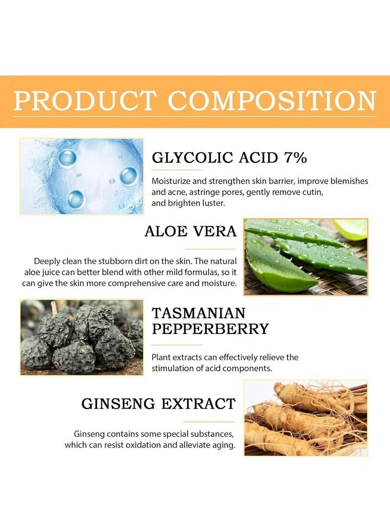 shAyzee Glycolic Acid 7% Exfoliating Toner 100ml, Toning Solution for Diminished Dullness and Fine Lines, Rejuvenate Your Skin (3.38 fl.oz) - Image 3