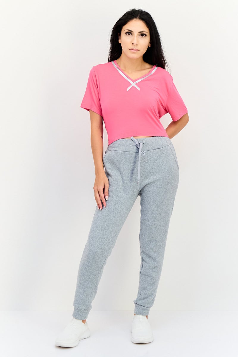 FILA Women Sportswear Fit Short Sleeves Training Crop Top, Pink - Image 4