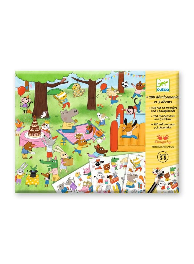 DJECO Rub On Transfers - Party Time! - Image 1